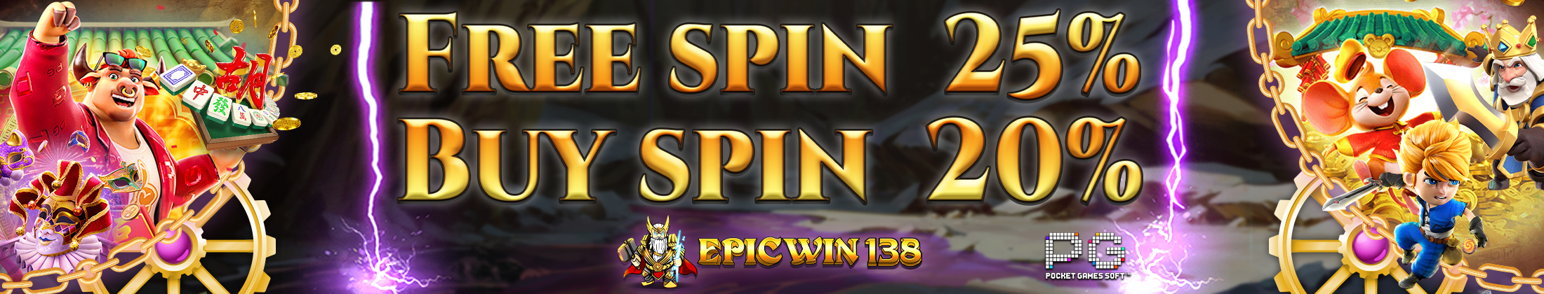 BONUS FREESPIN 25% BUYSPIN 20% PG SOFT